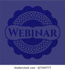 Webinar emblem with denim texture