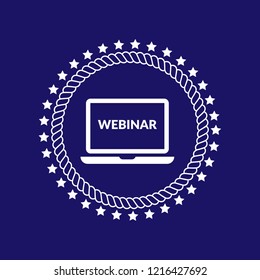 webinar emblem, label, badge, logo, icon. premium quality package label. vintage stamp. 