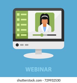 Webinar flat concept. Vector illustration. Element template for design.