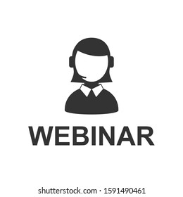 Webinar Flat Icon. Online education.