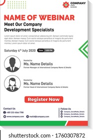 Webinar Flyer / E Mailer Design Template/ Layout For Business And Online Education, Purpose & You Can Use For The Social Media Promotions As Well-modern Design-colorful Portrait Design-Meet Our Team