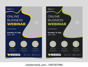  Webinar flyer template. Webinar flyer template examples. Conference poster leaflet template ideas. Online conference poster design