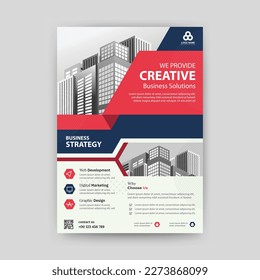 Webinar flyer template with red and blue color, size a4. Vector