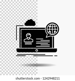 webinar, forum, online, seminar, website Glyph Icon on Transparent Background. Black Icon