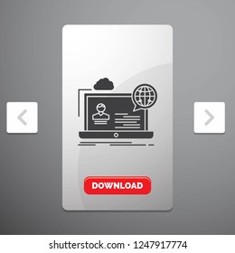 webinar, forum, online, seminar, website Glyph Icon in Carousal Pagination Slider Design & Red Download Button