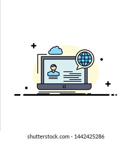 webinar, forum, online, seminar, website Flat Color Icon Vector