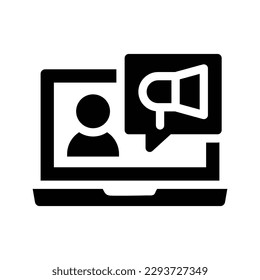gráfico vectorial de ilustración de icono de glifo de seminario web