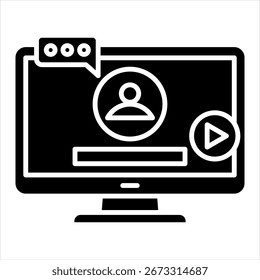 Webinar-Vektorgrafik des Glyphensymbols