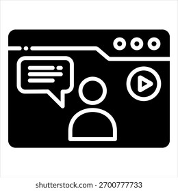 Webinar Glyph Icon Vector Illustration