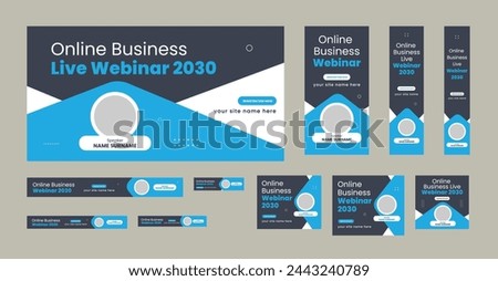 Webinar Google ads banner, Business Conference Banner, Online learning platform, Vector