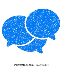 Webinar grainy textured icon for overlay watermark stamps. Flat symbol with dirty texture. Dotted vector blue ink rubber seal stamp with grunge design on a white background.