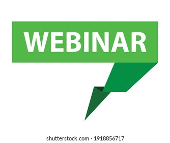 Webinar Green Speach Bubble, Vector Illustration