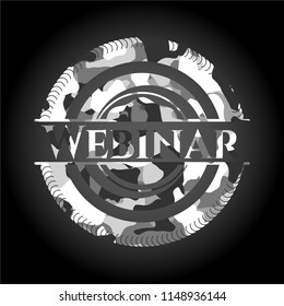 Webinar grey camouflaged emblem