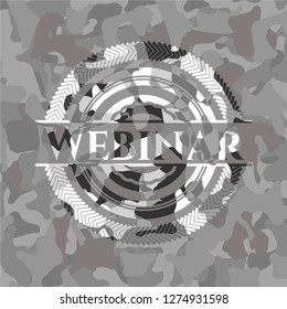 Webinar grey camouflaged emblem