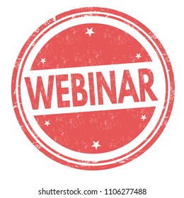 Webinar grunge rubber stamp on white background, vector illustration
