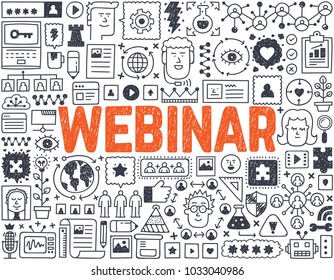 Webinar - Hand drawn vector illustration
