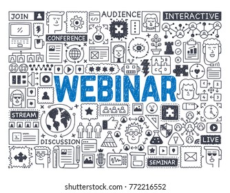 Webinar - Hand drawn vector illustration