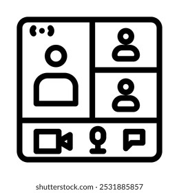Webinar-Hosting-Symbol-Linienstil transparent