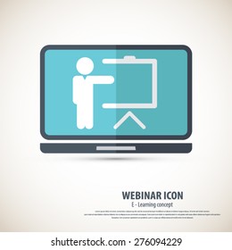 Webinar icon - background.EPS10 vector.All elements of artwork in separate layers.Can be used for any project.