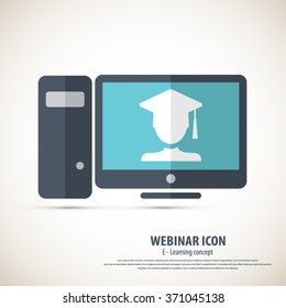 Webinar icon - background.EPS10 vector.All elements of artwork in separate layers.Can be used for any project.