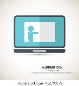 Webinar icon - background.EPS10 vector.All elements of artwork in separate layers.Can be used for any project.