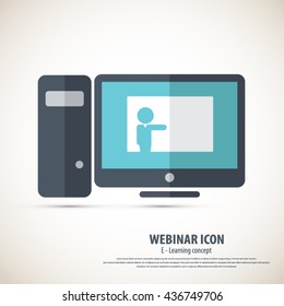 Webinar icon - background.EPS10 vector.All elements of artwork in separate layers.Can be used for any project.