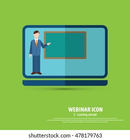 Webinar icon - background.EPS10 vector.All elements of artwork in separate layers.Can be used for any project.