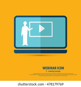 Webinar icon - background.EPS10 vector.All elements of artwork in separate layers.Can be used for any project.