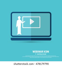 Webinar icon - background.EPS10 vector.All elements of artwork in separate layers.Can be used for any project.