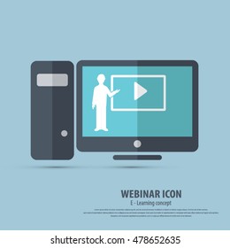 Webinar icon - background.EPS10 vector.All elements of artwork in separate layers.Can be used for any project.