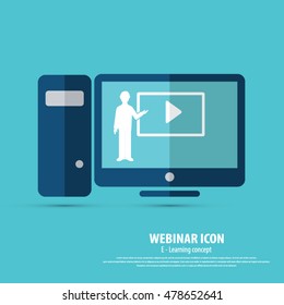 Webinar icon - background.EPS10 vector.All elements of artwork in separate layers.Can be used for any project.