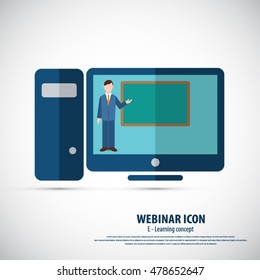 Webinar icon - background.EPS10 vector.All elements of artwork in separate layers.Can be used for any project.