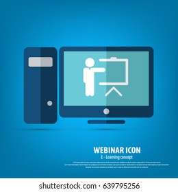 Webinar icon - background.EPS10 vector.All elements of artwork in separate layers.Can be used for any project.
