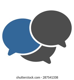 Webinar icon from Business Bicolor Set. Vector style: bicolor flat symbol, cobalt and gray colors, rounded angles, white background.