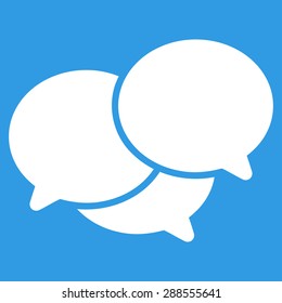 Webinar icon from Business Bicolor Set. Vector style: flat symbol, white color, rounded angles, blue background.