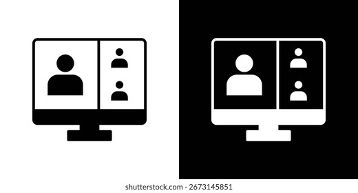 Coleção de ícones do webinar. Ilustração de vetor preenchido em preto e branco.