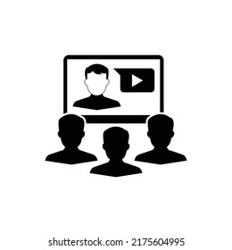 Diseño de icono de seminario web aislado en fondo blanco
