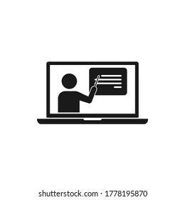 Webinar icon design. Online course symbol concept isolated on white background. Vector illustration
