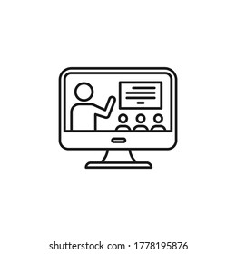 Webinar icon design. Online course symbol concept isolated on white background. Vector illustration