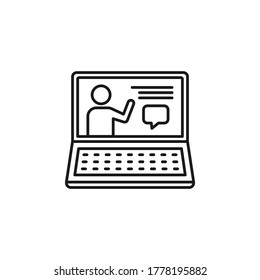 Webinar icon design. Online course symbol concept isolated on white background. Vector illustration