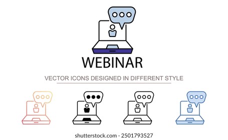 Webinar icon design with white background stock illustration