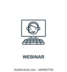 Webinar icon from e-learning collection. Simple line element Webinar symbol for templates, web design and infographics