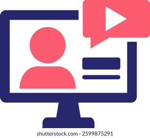 Webinar Icon Fill Vector Illustration