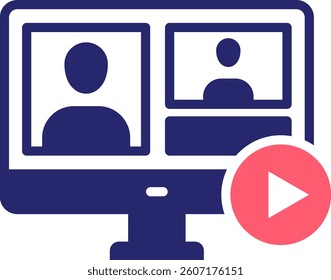 Webinar Icon Fill Vector Illustration