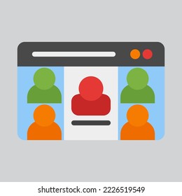 Icono de seminario web en estilo plano, uso para presentación de aplicación móvil del sitio web