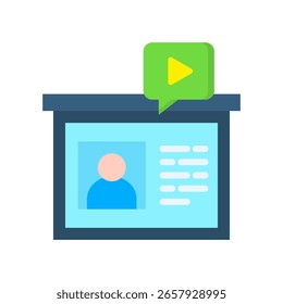 Ilustração de vetor plano de ícone de webinar