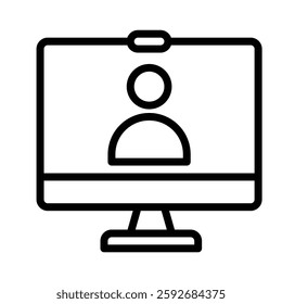 Webinar icon illustration in line style. Perfect for website mobile app presentation. Suitable for any user interface and user experience