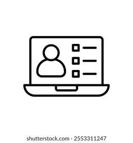 Ícone de Webinar isolado no plano de fundo branco