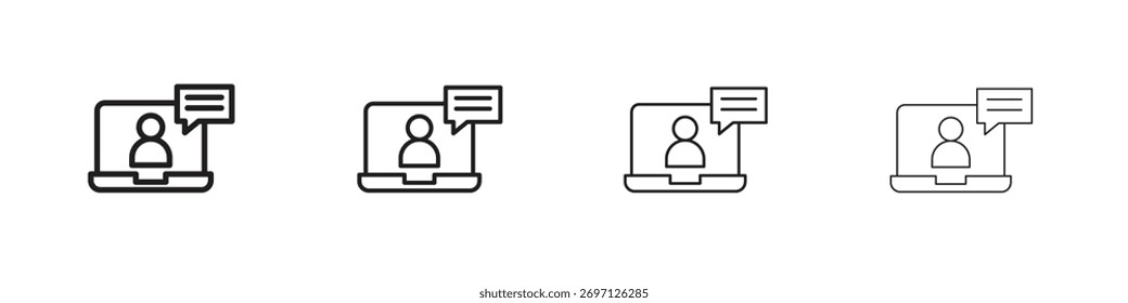 Diseño de línea de iconos de seminario web. conjunto de iconos de Vectores de línea delgada.
