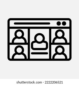 Webinar icon in line style, use for website mobile app presentation